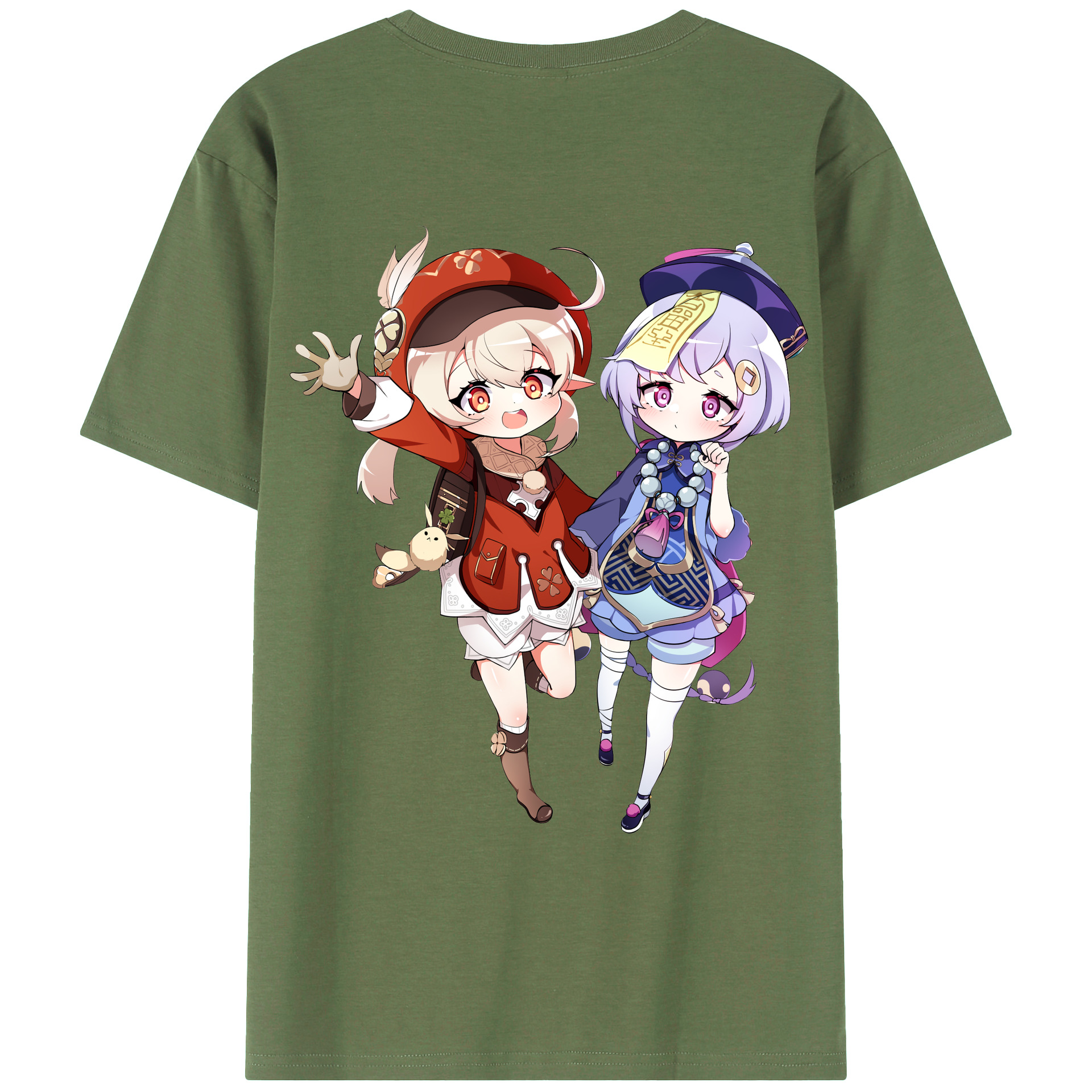 げんし神 七七 なな  genshin Nana 綿100％ メンズ半袖Tシャツ（バックプリント） 通気性